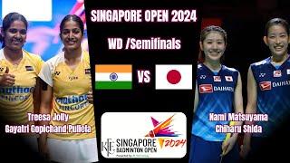Jolly,Pullela (IND) vs (JPN) Shida,Matsuyama - Semifinals - KFF Singapore Badminton Open 2024