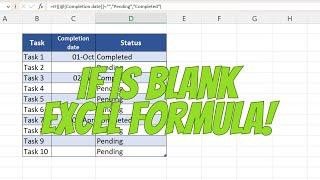 Detailed EASY Tutorial ISBLANK and IF Function EXCEL in 1 minute
