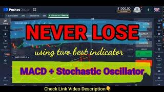 Easy strategy use two indicators MACD+Stochastic Oscillator in pocket option-Binary option steategy