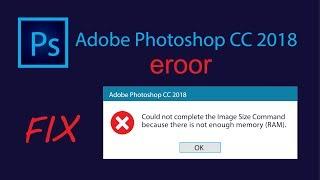 How to Fix Photoshop error | Not enough memory RAM | 100% Solved
