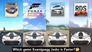 Jesko Top Speed in Extreme Car Driving, Forza Horizon 5, 3D Driving Class & Real Driving School