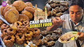 Charminar Ramadan Street Food Walk Hyderabad | Pathar Ka Gosht | Margh Mutton | Fruit Malai