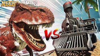 Alpha T-Rex Versus Train: Who Will Prevail? - Ark Survival Ascended