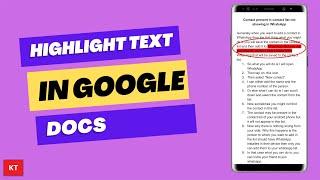 How to highlight in Google docs using Android Phone