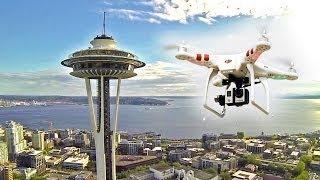 Drone over Seattle Space Needle - Stunning Aerial Videography HD - Lev Kalashnikov