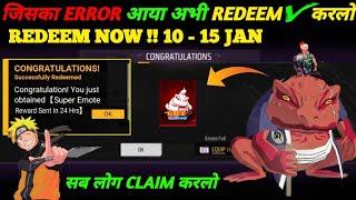 FREE FIRE REDEEM CODE TODAY 11 JANUARY REDEEM CODE FREE FIRE | FF REDEEM CODE TODAY 11 JANUARY