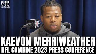 Kaevon Merriweather talks Iowa Hawkeyes Career, NFL Potential & Growing Up in Michigan at Combine