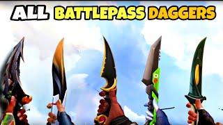 Every Battlepass Dagger Knife Skin in  Valorant | Best Battlepass Melee Daggers