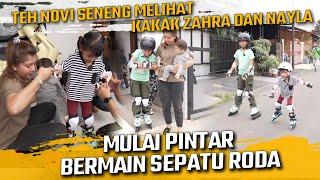 TEH NOVI SENENG MELIHAT KAKAK ZAHRA DAN NAYLA MULAI PINTAR BERMAIN SEPATU RODA