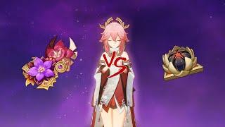 [Genshin Impact] Artifact Comparison - Gilded Dreams Set vs Mix | showcase "Yae Miko" in Dendro team