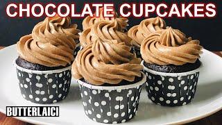 RESEPI CUPCAKE COKLAT DENGAN BUTTERCREAM | CHOCOLATE CUPCAKES BUTTERCREAM RECIPE | STEP BY STEP