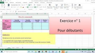 Formation Excel : Exercice N°1 pour grand débutant