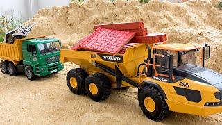 Construction vehicles trucks find tractor in a cave | Dump truck funny story | BIBO TOYS
