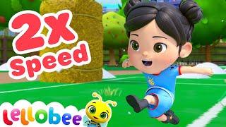 Sped Up Song For Football | Nursery Rhymes | Lellobee ABC