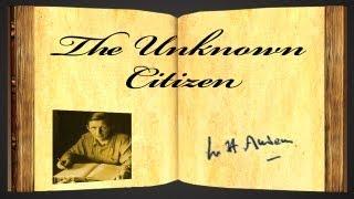 The Unknown Citizen by W H Auden - Poetry Reading