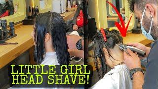  LITTLE GIRL HEAD SHAVE  LONG TO SHORT HAIRCUT FOR GIRL