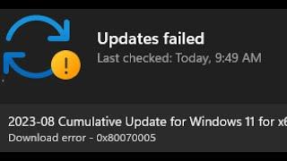 Fix Windows 11 Update Error Code 0x80070005