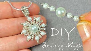 Easy Beaded Necklace Tutorial: How to Make Pendant with Beads | Beading for Beginners