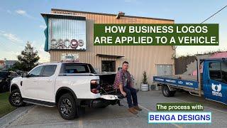 HOW BUSINESS LOGOS ARE APPLIED TO A VEHICLE. With BENGA DESIGNS.