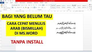 MENULIS ARAB DI MICROSOFT WORD