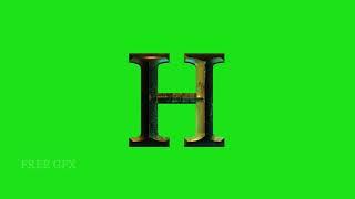 English alphabets 3D animation green screen video,letter H