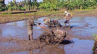 Traktor Sawah Ngebut!! Traktor Bajak Sawah Dengan 2 Mesin Quick G1000 Dengan Kecepatan Penuh