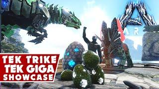 ARK GENESIS! TEK TAMING AND EGGS! How To Get TEK Trike Babies And Spawn Tek Gigas!