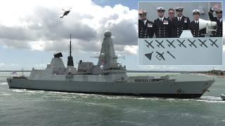 HMS Diamond displays Victory Marks after fighting drones and missiles in the Red Sea  ️