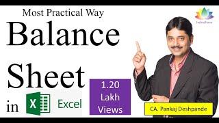 Balance Sheet in Excel by CA. Pankaj Deshpande