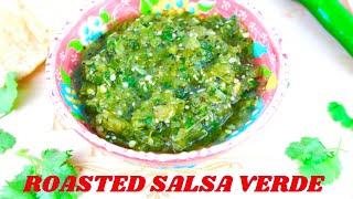 EASY AUTHENTIC HOMEMADE MEXICAN ROASTED SALSA VERDE RECIPE | How To Make Green Salsa