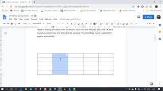 how to delete a column in google docs