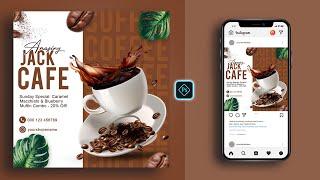 Coffee Social Media Banner Post Design in Photoshop Tutorial