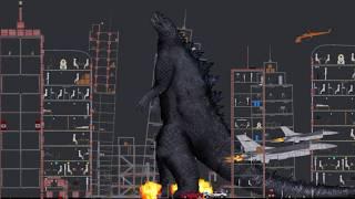 Godzilla Attacks the City in People Playground