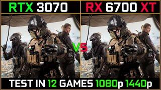 RTX 3070 vs RX 6700 XT | Test in 12 Latest Games | 1080p 1440p