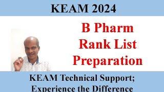 KEAM 2024 II B Pharm Rank List preparation