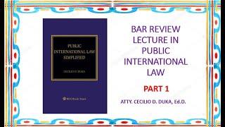 PUBLIC INTERNATIONAL LAW PART 1