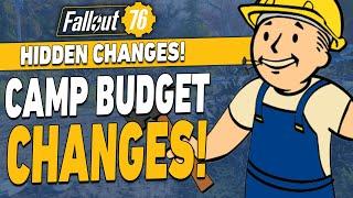 NEW Camp Budget Changes in Fallout 76!