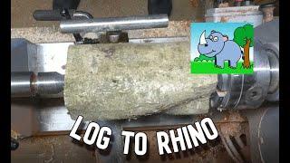 Woodturning - A Rhino from a log..Great gift or Easy Craft Sale !