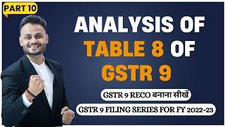Part 10 Table 8 of GSTR 9 | ITC reconciliation in Annual GST return