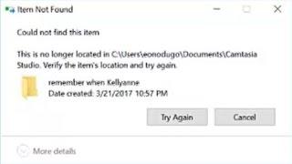 How to fix Bug: Could not find this item. This is no longer located