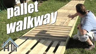 How to build pallet walkway, deck, sidewalk. Easy! Home Mender.