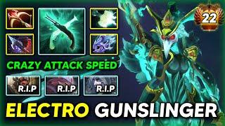 ELECTRO GUNSLINGER CARRY Muerta Mjollnir + Moon Shard Build Crazy Attack Speed 7.37d DOTA 2