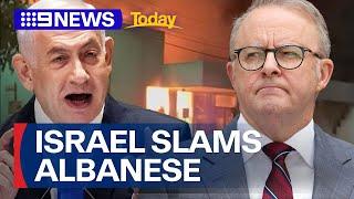 Israel’s Prime Minister slams Anthony Albanese after Melbourne synagogue fire | 9 News Australia