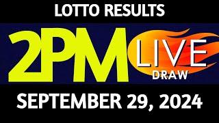 Lotto Result Today 2:00 pm draw September 29, 2024 Sunday PCSO LIVE