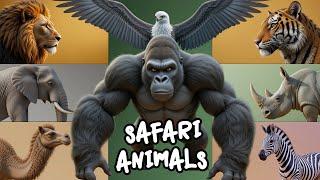 Safari Animal Sounds Song | Fun Nursery Rhyme for Kids - Learn Wild Animal Names & Sounds