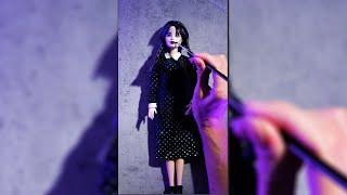 Changing my Barbie into Wednesday! 🩷 #barbie #wednesday #addams