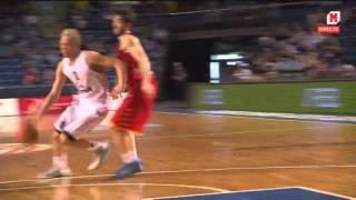 Janis Berzins Latvia dunks against Spain in U20 EC Semifinal 2013