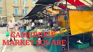 Outdoor Market in the middle of City Centre “Cambridge Market Square” England