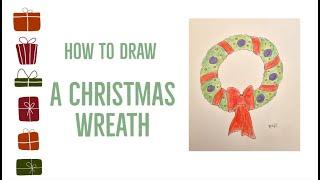 How to draw | Christmas Wreath | Easy for beginners | Christmas Theme