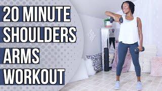 20 Minute Shoulders and Arms Dumbbell Workout | HIIT | No Cardio | Arm Sculpting